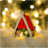 Afbeelding van Kerst LED decoratie huis - warm wit - hout - 2 soorten - 6,9 x 8,9 x 6 cm - 12 stuks / display 1 Stuks