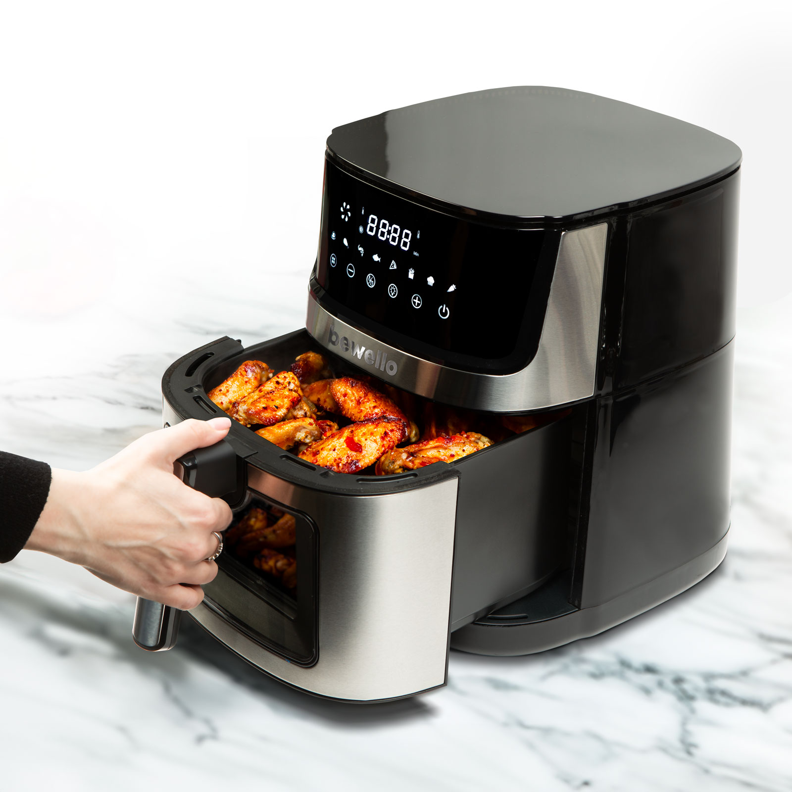 Afbeelding van Airfryer XXL – 7,5 Liter – Bodem En Boven Verwarming – 2000 Watt – Olievrij Frituren – Kijkvenster
