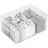 Afbeelding van Kerstdecoratieset - 6 zilveren cadeau-ornamenten (4,5 cm) - mat, glanzend & glitter - kunststof