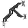 Afbeelding van Dubbele Monitorarm Bureaubeugel – Telescopisch – Voor 2 Monitoren Tot 32 Inch – VESA 75x75 En 100x100