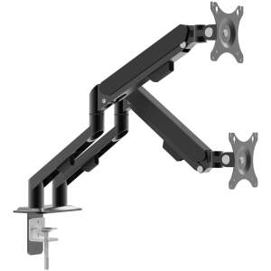 Afbeelding van Dubbele Monitorarm Bureaubeugel – Telescopisch – Voor 2 Monitoren Tot 32 Inch – VESA 75x75 En 100x100