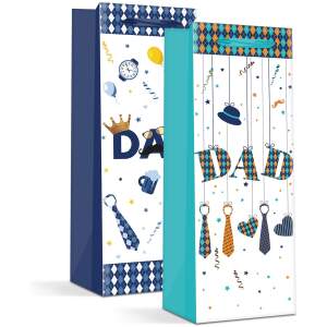 Afbeelding van Flessentas Cadeau - Papieren Gift Bag voor Drankflessen - papier - 360 x 127 x 83 mm - 2 soorten / verpakking