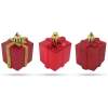 Afbeelding van Kerstdecoratieset - 6 rode cadeau-ornamenten (4,5 cm) - mat, glanzend & glitter - kunststof