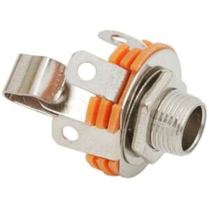 Afbeelding van 10x Jack Aansluiting 6,3 mm Mono – Inbouw Jack Socket met Schakelcontact – Metalen Audio Connector - 10