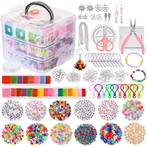 Afbeelding van N'JOY LIFE - DIY Sieraden Maken Set – 4655-delig Knutselpakket voor Meisjes – In 3 laags opbergbox