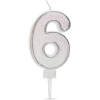 Afbeelding van Verjaardagskaars cijfer 6 - 6,5×4 cm - taartkaars - decoratieve kaars voor feest, verjaardag & jubileum
