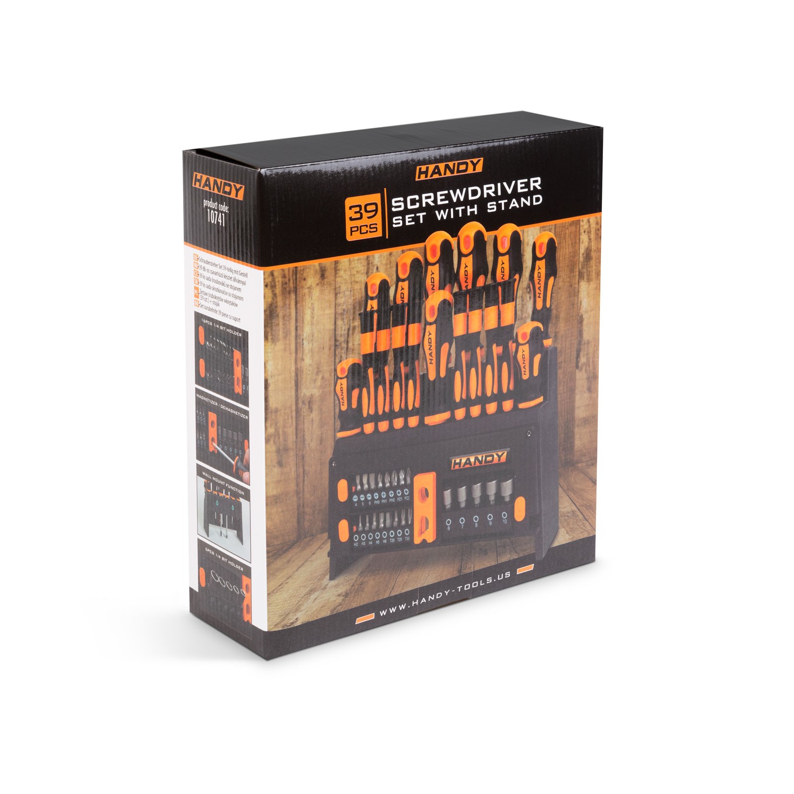 Afbeelding van 39-Delige Schroevendraaierset met Wandrek – PH / PZ / Torx / Inbus / Sleuf – Chroom Vanadium –