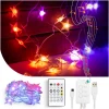 Afbeelding van Slimme verlichting - Gekleurd Sterren Lichtsnoer Kerstverlichting voor binnen of buiten - Smart met APP en