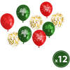 Afbeelding van Ballonnenset - rood, groen, goud, met kerstmotieven - 12 stuks / verpakking 1 Stuks [58754] - 2b18 0d16 4e4d