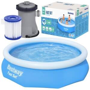 Afbeelding van Bestway Rond Opblaasbaar Zwembad 305 x 76 cm - Incl. Watercirculatiepomp - 3638L - UV-Bestendig - 3-laags