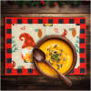 Afbeelding van Kerst placemat kerstgnome – Rechthoekige tafelmat 46 x 32 cm – Scandinavisch design in rood en zwart –