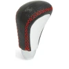 Afbeelding van Universele leren versnellingspookknop - zwart met rode naden - sportief design - comfortabele grip -