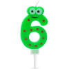 Afbeelding van Verjaardagskaars Cijfer 6 - verjaardagscijfer, decoratiekaars, feestkaars, getalkaars, cake-kaars, decoratie,
