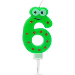 Afbeelding van Verjaardagskaars Cijfer 6 - verjaardagscijfer, decoratiekaars, feestkaars, getalkaars, cake-kaars, decoratie,