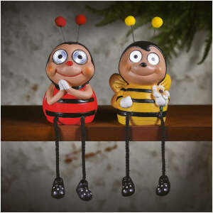 Afbeelding van Zonne-dierfiguren met poten - 2 soorten bijen - 2 witte LED's - 10 x 8,5 x 26 cm 1 Stuks [11428F] - 3273