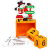 Afbeelding van Houten kerst kalender – MDF bureaukalender 13,5 x 7 x 3,5 cm – Kerstman, rendier of sneeuwpop design