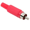Afbeelding van 10x RCA Stekker Mannelijk Rood – Tulp Plug met Trekontlasting – Audio & Video Connector met Kunststof