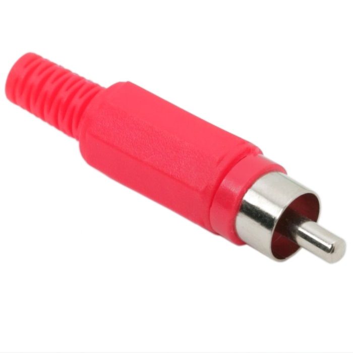 Afbeelding van 10x RCA Stekker Mannelijk Rood – Tulp Plug met Trekontlasting – Audio & Video Connector met Kunststof