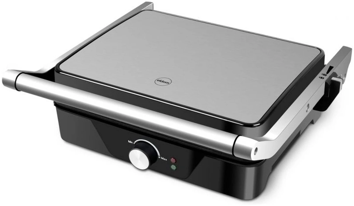 Afbeelding van Eldom GK170 Contactgrill – 2000W RVS – Dubbele Grillfunctie – 30x25 cm – Antiaanbak /
