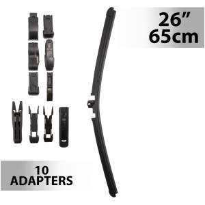 Afbeelding van Universele Auto Ruitenwisser 65 cm (26") met 10 Adapters - Geschikt voor de Meeste Auto’s,