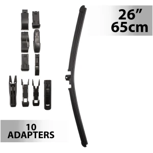 Afbeelding van Universele Auto Ruitenwisser 65 cm (26") met 10 Adapters - Geschikt voor de Meeste Auto’s,