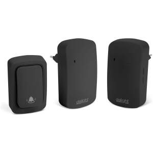 Afbeelding van Draadloze deurbel - Kinetisch / batterijloos - zwart - 2 ontvangers - 38 melodieën - IP54 waterbestendig