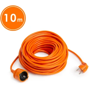 Afbeelding van Verlengsnoer - 10 m - Oranje - Zwart Stopcontact - Schuko CEE 7/4 - Stekker CEE 7/7 - H05VV-F 3×1,5 mm² -