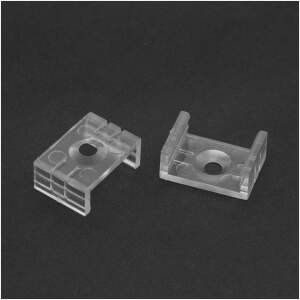Afbeelding van Bevestigingsclips voor LED aluminium profiel 41011A1 / 41011A2 - transparant kunststof - 2 stuks per set