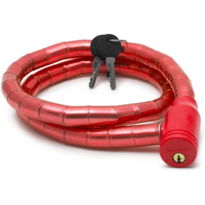 Afbeelding van Fietsslot Fiets Kabelslot - 100 cm x 18 mm | Stalen Kabel met Coating | Inclusief 2 Sleutels - Rood [57078RD]