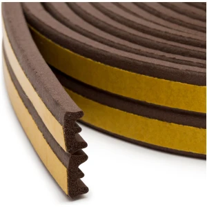 Afbeelding van Tochtstrip bruin 6 m - zelfklevende E-profiel rubber afdichting voor ramen en deuren (2-4 mm) [11598BR] -