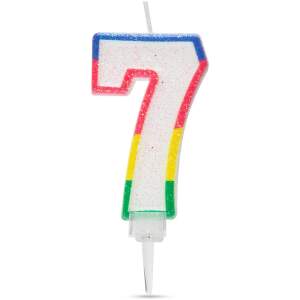 Afbeelding van Verjaardagskaars Cijfer 7 voor Taart, Decoratie en Cadeau, 7x4 cm [56181-7] - 3b6d 3843 4274 800d 36d01bd399ef