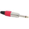 Afbeelding van Jack Stekker 6,3 mm Mono Rood – Metalen Audio Plug met Trekontlasting – 6.3 mm Jack Connector - 1 Stuks