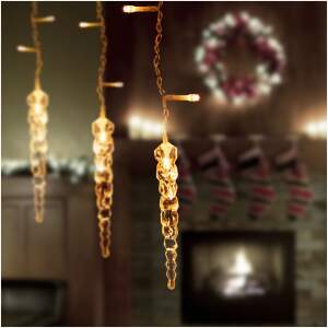 Afbeelding van LED-lichtgordijn - met ijspegel - 3,5 x 0,7 m - 180 warmwitte LED's - IP44 1 Stuks [58915] - 3d7e 5383