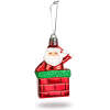 Afbeelding van Kerstboomdecoratie Kerstman Kerstbal– Hangende kerstornament van kunststof – Kerstman in schoorsteen 1