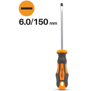Afbeelding van Platte Schroevendraaier 6.0 mm – Sleufschroevendraaier 150 mm – Chroom Vanadium Staal – Antislip