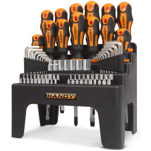 Afbeelding van 77-Delige Schroevendraaierset met Wandrek – Schroevendraaiers, Bits, Inbussleutels & Doppen – PH / PZ