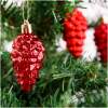 Afbeelding van Kerstdecoratieset - 6 rode dennenappelornamenten (6 cm) - glanzend, mat & glitter - duurzame kunststof