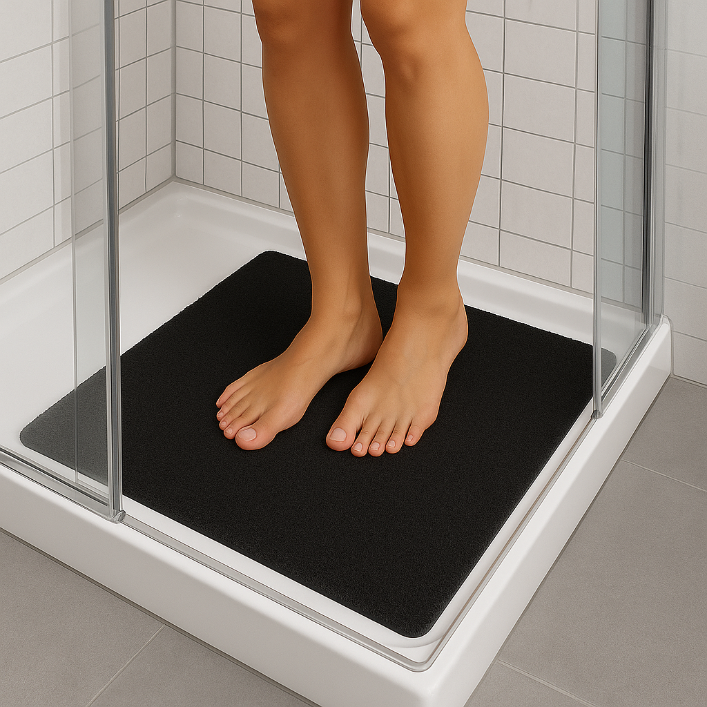 Afbeelding van HSXL - Antislipmat - 60x60CM - Incl. Netspons - Antislip Douchemat Zwart – Anti Slip Douche Cabine Mat –