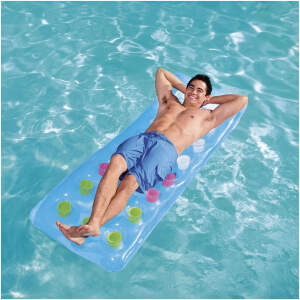 Afbeelding van Opblaasbaar luchtbed blauw 188x71 cm zwembad matras drijvend zomer float PVC waterbed [56408B] - 446c e8fd