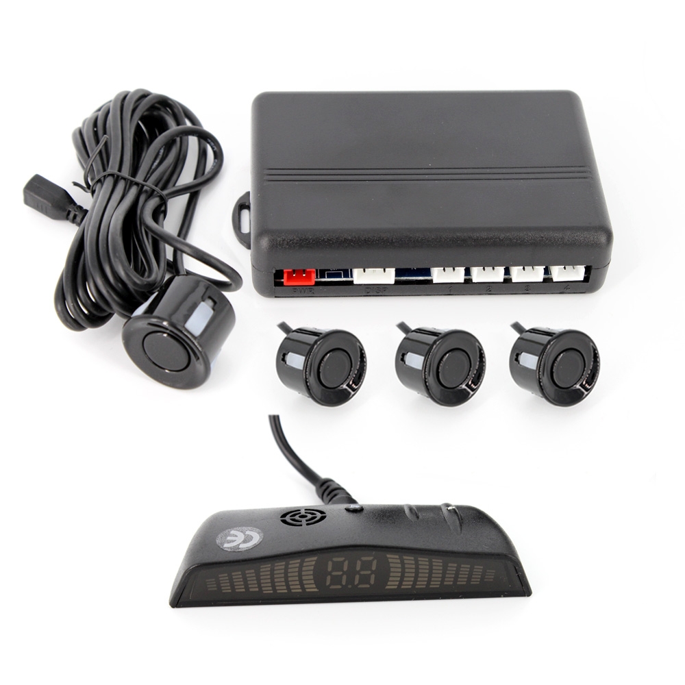 Afbeelding van Parkeersensor Set - 4 Sensoren - LED Scherm - Geluidssignaal - Detectie tot 2m - Overspuitbaar - Veilig