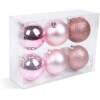 Afbeelding van Kerstdecoratieset - Champagnegoud - 6-delig - Ø7 cm - 2 matte, 2 glanzende, 2 glitter kerstballen -
