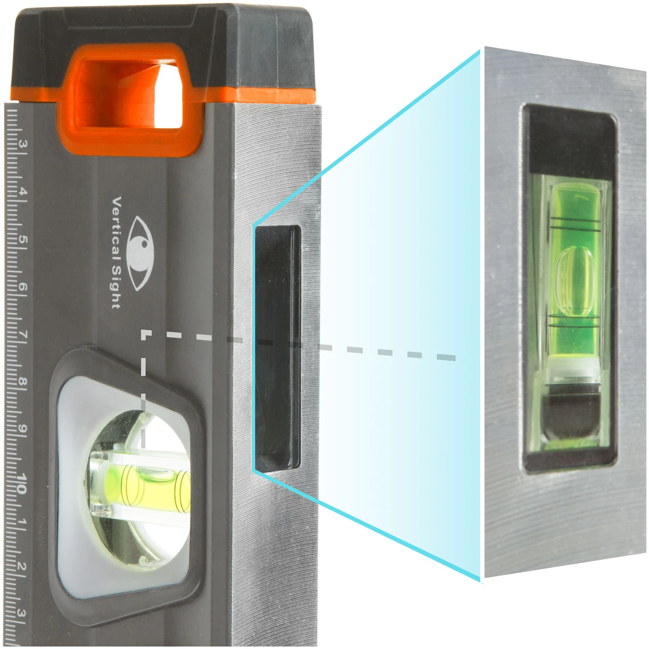 Afbeelding van Handy - Magnetische waterpas 60 cm – Professionele aluminium waterpas met spiegelvenster en meetlat