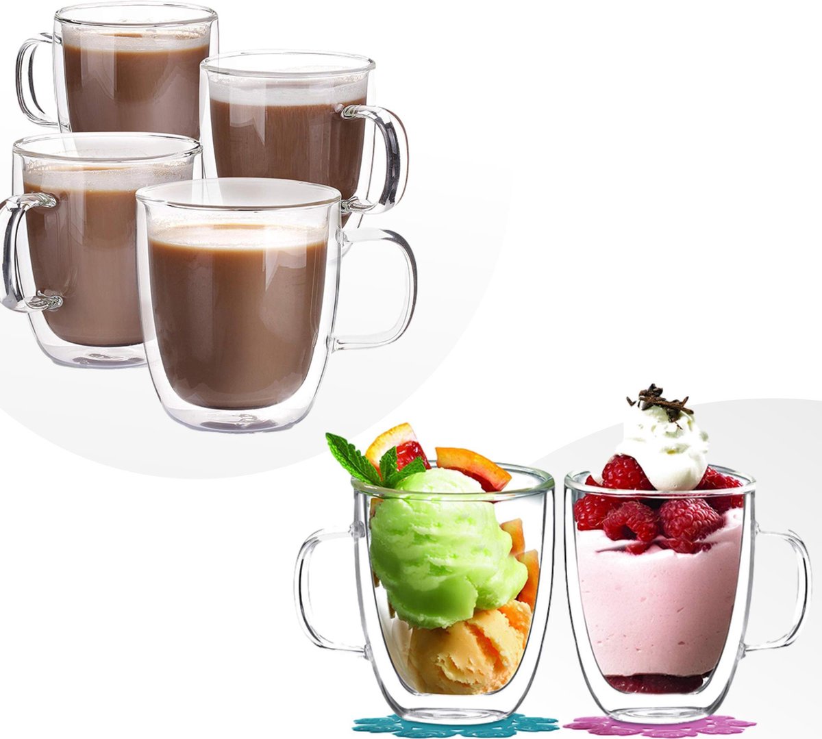 Afbeelding van Vog&Arths - Dubbelwandige Glazen - Theeglazen - 350 ml - 2 stuks - Latte Macchiato / Cappucino Glazen -