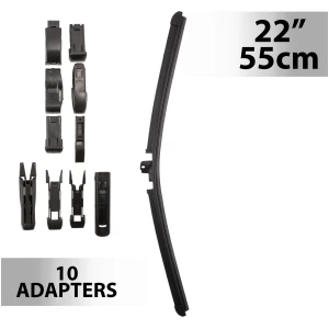 Afbeelding van Universele Auto Ruitenwisser 55 cm (22") met 10 Adapters - Geschikt voor de Meeste Auto’s,