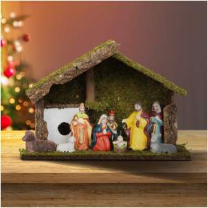 Afbeelding van Kersttafeldecoratie - Betlehem - keramiek en hout - 30 x 10 x 20 cm 1 Stuks [58719] - 4f55 f0ec 4370 9b3b
