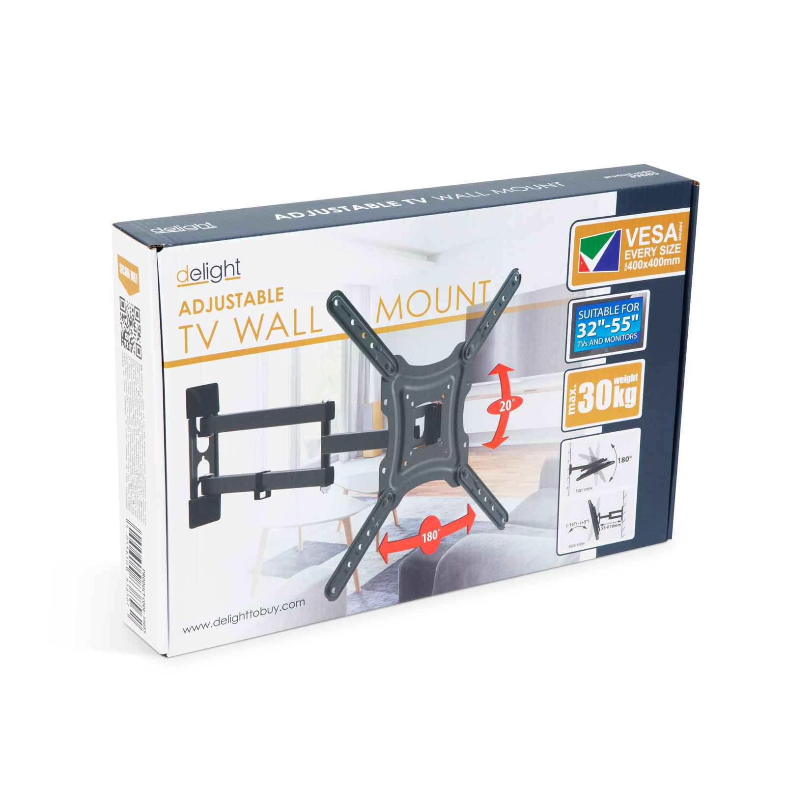 Afbeelding van Tv Muurbeugel Draaibaar En Kantelbaar 17–55 Inch Vesa 100x100 Tm 400x400 Monitor Wandbeugel Met Arm Zwart