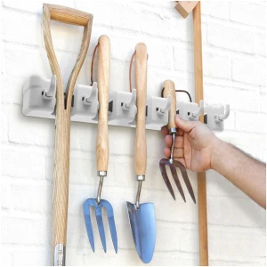 Afbeelding van Universele Gereedschapshouder voor Muur - 5 Klemmen & 6 Haken | Wandmontage voor Tuin- en