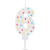 Afbeelding van Verjaardagskaars cijfer 6 - 7×4 cm - taartkaars - decoratieve cijferkaars voor feest & verjaardag