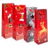 Afbeelding van Flessentas Cadeau - Papieren Gift Bag voor Drankflessen - papier, Kerstmis - 360 x 127 x 83 mm - 4 soorten /