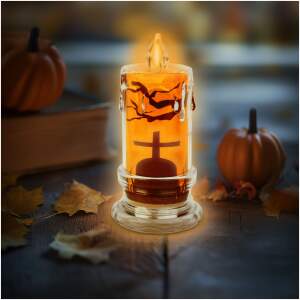 Afbeelding van Halloween LED kaarsdecoratie - Grafsteen - Oranje LED - 3 x LR1130 - 5 x 5 x 10 cm 1 Stuks [56567A] - 530e